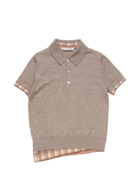 Acne Studios melange check polo shirt - Neutrals - zdjęcie produktu nr 1
