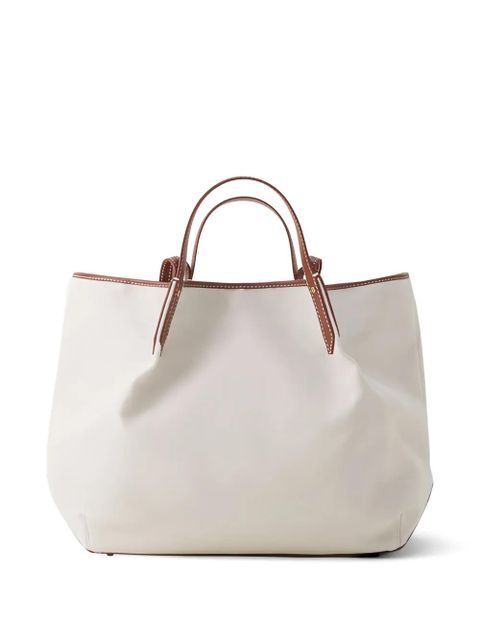 Lanvin Catch leather-trim logo-patch tote bag - Neutrals - zdjęcie produktu nr 2