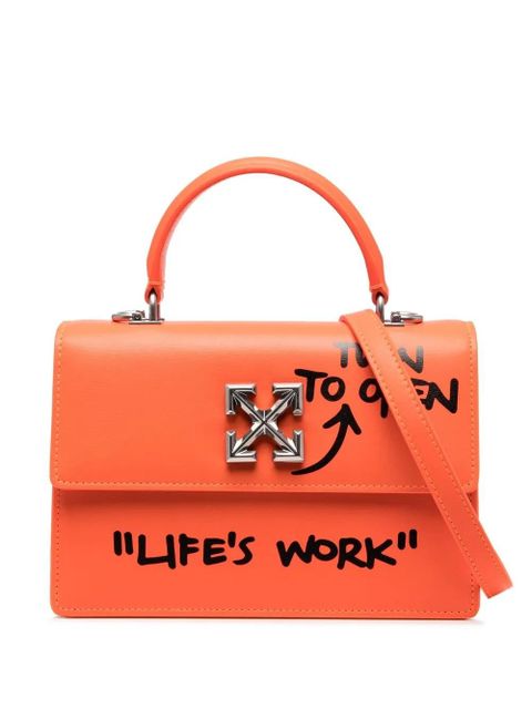 Off-White Jitney 1.4 leather top-handle bag - Orange - zdjęcie produktu nr 1