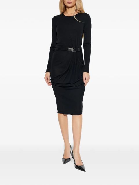 TOM FORD belt-detail midi dress - Black - zdjęcie produktu nr 2