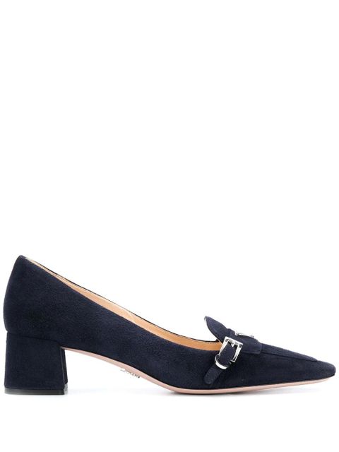 Prada logo-plaque slip-on pumps - Blue - zdjęcie produktu nr 1