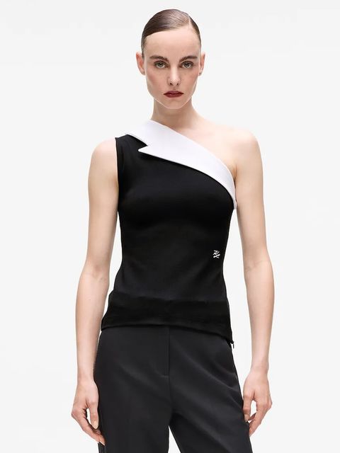 Karl Lagerfeld top kolor czarny cold shoulder A4W17040 - zdjęcie produktu nr 2