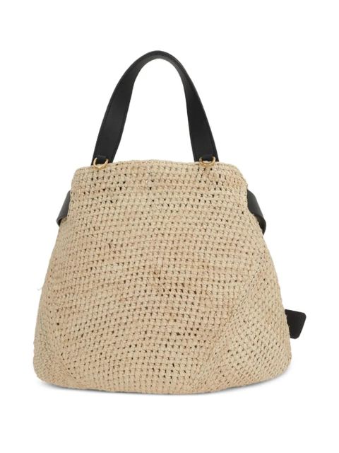 LOEWE mini Punch Hole rafia-crochet cross body bag - Neutrals - zdjęcie produktu nr 2