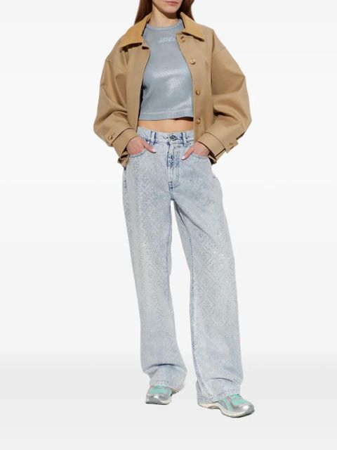 Casablanca ribbed-knit embroidered-logo top - Blue - zdjęcie produktu nr 2