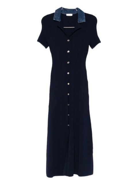 SANDRO v-neck knitted dress - Blue