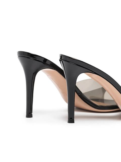 Gianvito Rossi Elle 85mm transparent-strap mules - Black