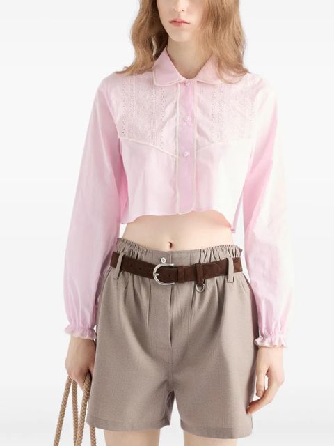Prada batiste-embroidered shirt - Pink