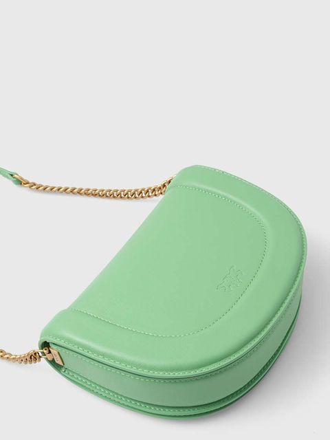 Pinko torebka skórzana kolor zielony 101510.A0QO