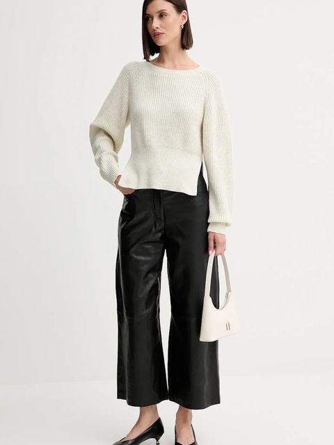 Twinset sweter z domieszką wełny damski kolor beżowy 252AP3240