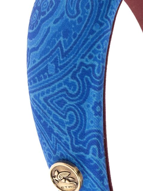 ETRO paisley-print logo-plaque headband - Blue