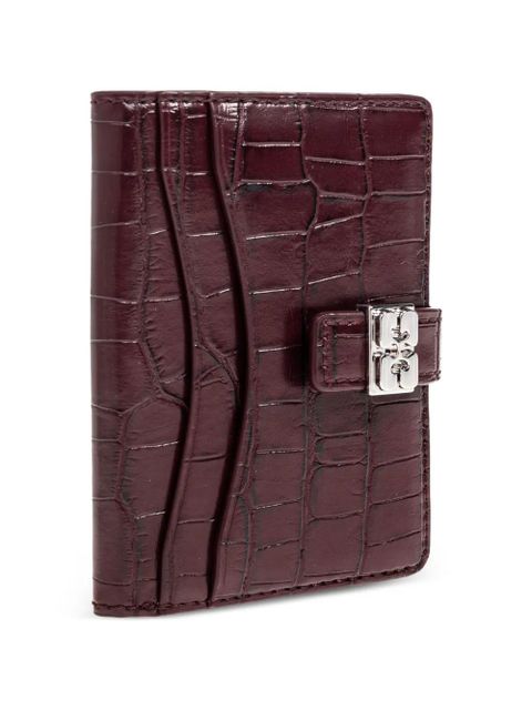 GANNI croc-effect buckle wallet - Red