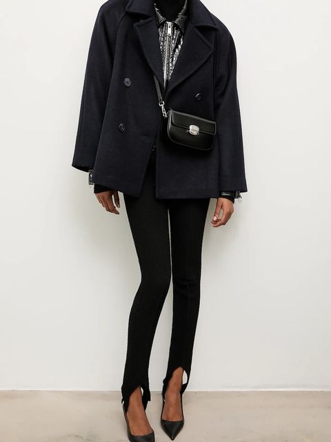 Answear.LAB płaszcz wełniany kolor granatowy - zdjęcie produktu nr 1