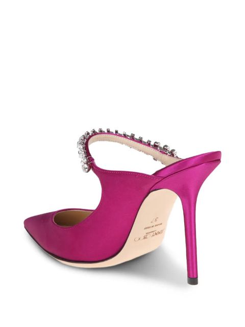 Jimmy Choo 100mm crystal-embellished pointed mules - Pink