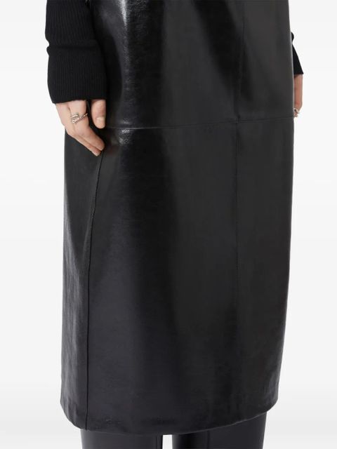 Max Mara panelled leather skirt - Black