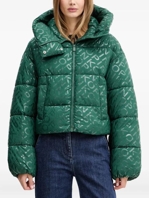 PINKO hooded logo-pattern jacket - Green - zdjęcie produktu nr 1