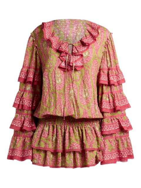 ETRO ruffled paisley-print mini dress - Pink - zdjęcie produktu nr 1