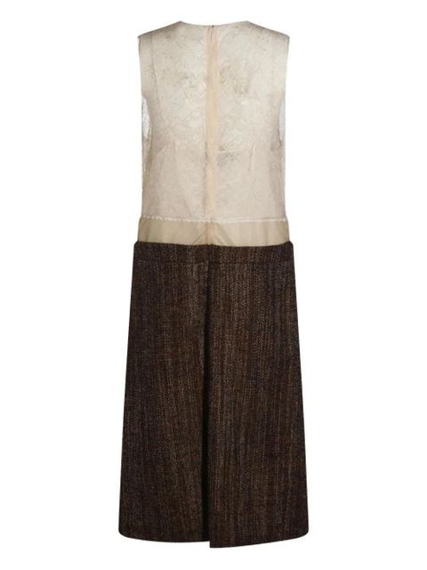 FENDI lace-panel tweed dress - Neutrals - zdjęcie produktu nr 2