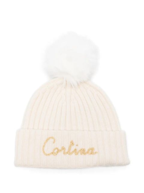 MC2 Saint Barth pompom embroidered hat - Neutrals - zdjęcie produktu nr 1