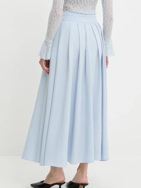 Answear.LAB spódnica kolor niebieski maxi rozkloszowana