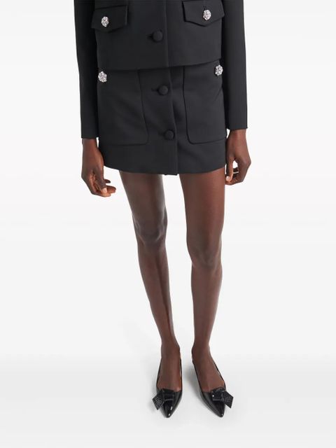 Prada crystal-embellished wool skirt - Black