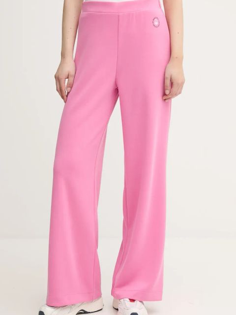 United Colors of Benetton spodnie dresowe damskie kolor różowy gładkie 3JLC3F04C