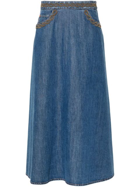 Valentino Garavani denim midi skirt - Blue