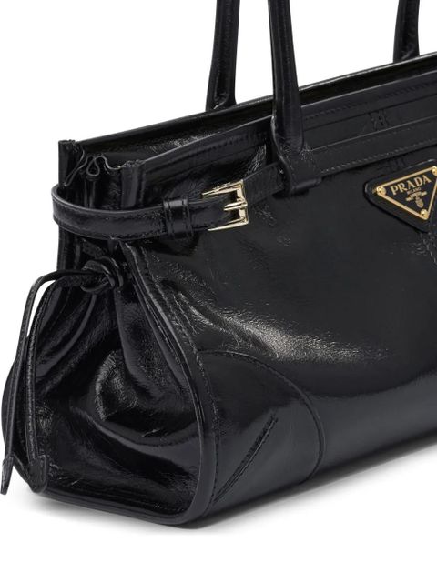 Prada medium Bonnie buckle-detail tote bag - Black