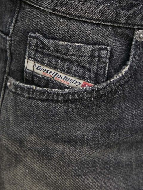 Diesel szorty jeansowe DE-YUBA CALZONCINI damskie kolor szary gładkie high waist