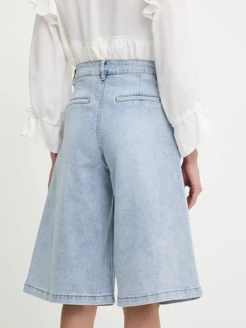 Answear.LAB szorty jeansowe damskie kolor niebieski gładkie high waist