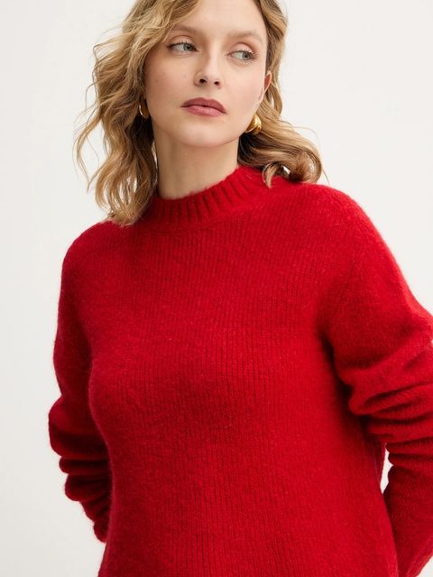 Twinset sweter z wełną damski kolor czerwony 252TT3136