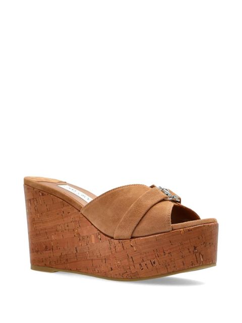 Jimmy Choo Leda criss-cross buckle wedge mules - Neutrals - zdjęcie produktu nr 2