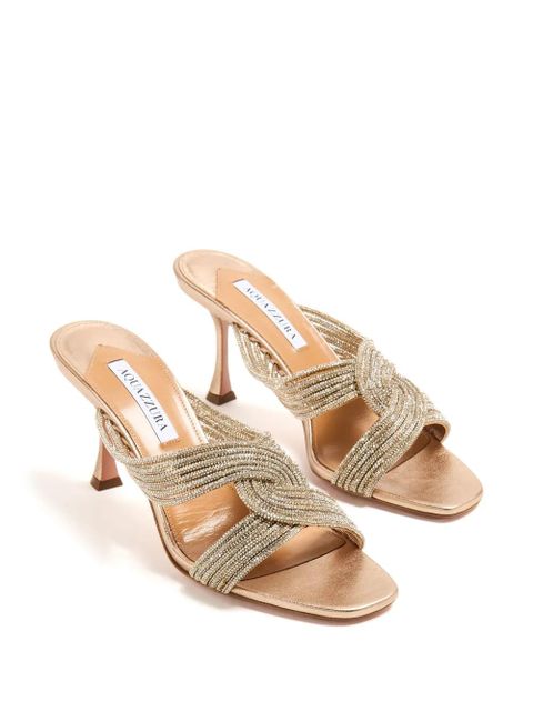 Aquazzura Gatsby 75mm embellished mules - Neutrals - zdjęcie produktu nr 2