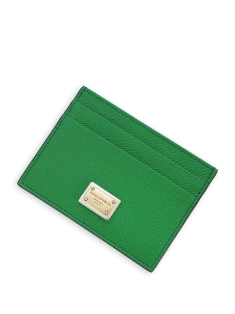 Dolce & Gabbana logo-tag leather card holder - Green