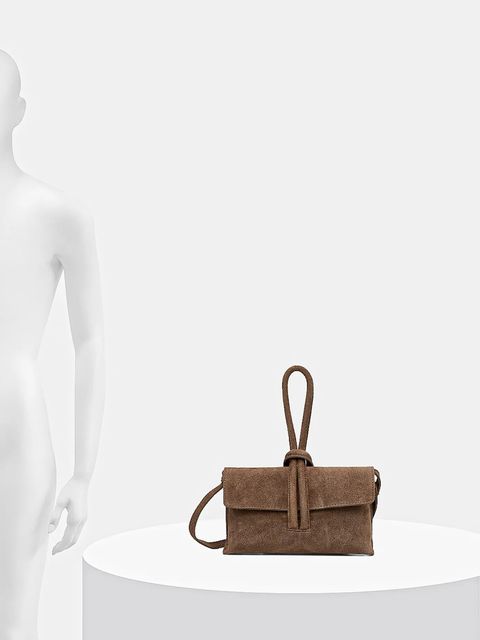 Answear.LAB kopertówka zamszowa kolor beżowy