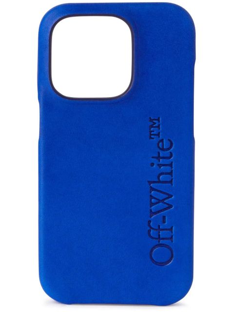 Off-White debossed-logo iPhone 14 Pro case - Blue