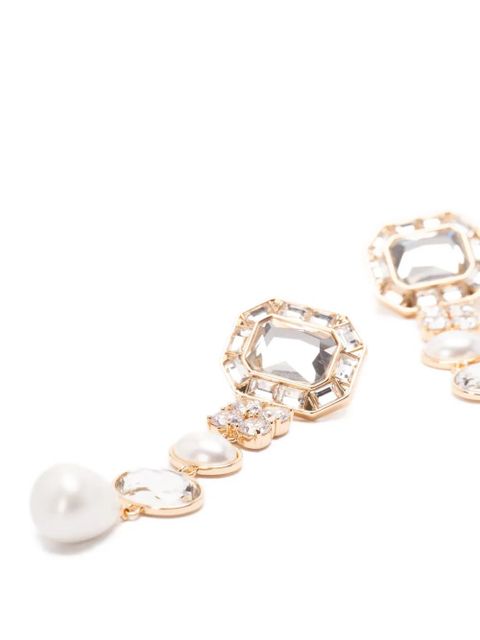 Self-Portrait drop-design earrings - Gold