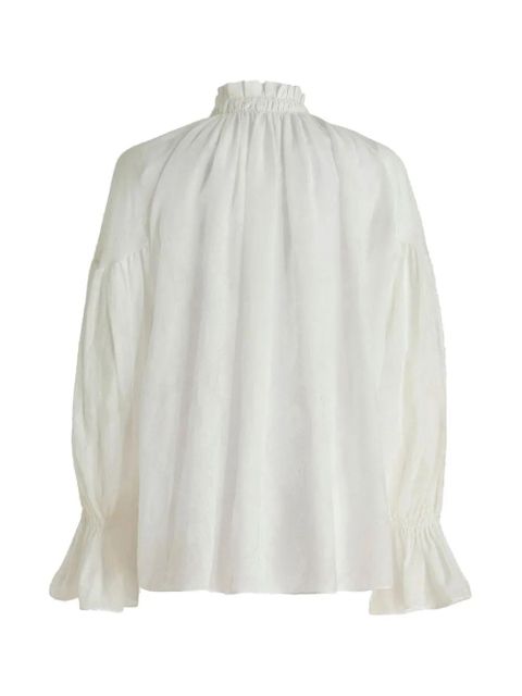 ETRO high-neck long-sleeve blouse - White