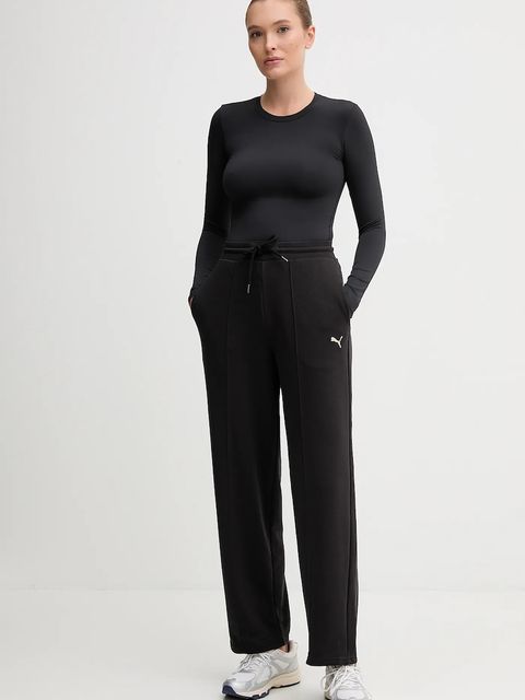 Puma spodnie dresowe damskie kolor czarny gładkie 688129 - zdjęcie produktu nr 2