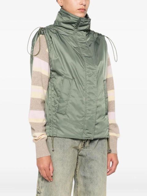 PINKO sleeveless zip-front gilet - Green