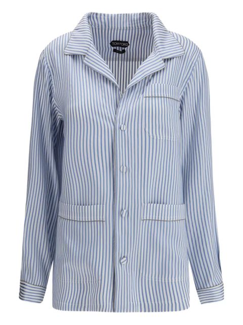 TOM FORD striped silk shirt - Blue - zdjęcie produktu nr 1