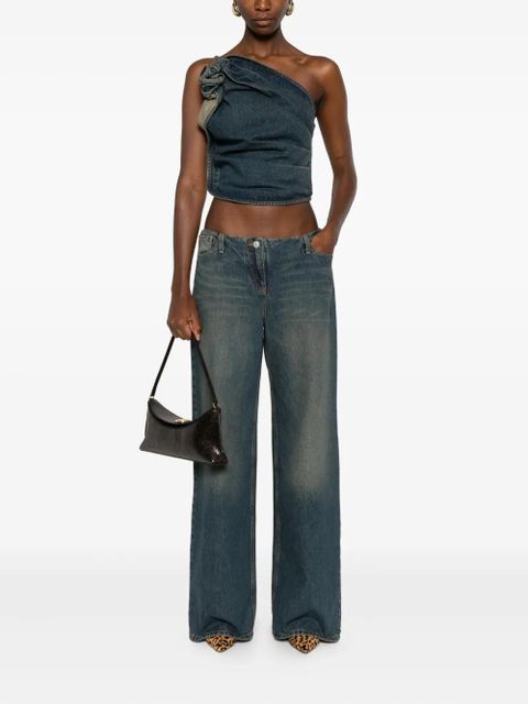 Magda Butrym draped asymmetric-neck top - Blue - zdjęcie produktu nr 2