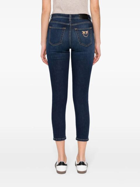 PINKO Love-Birds-appliqué denim jeans - Blue