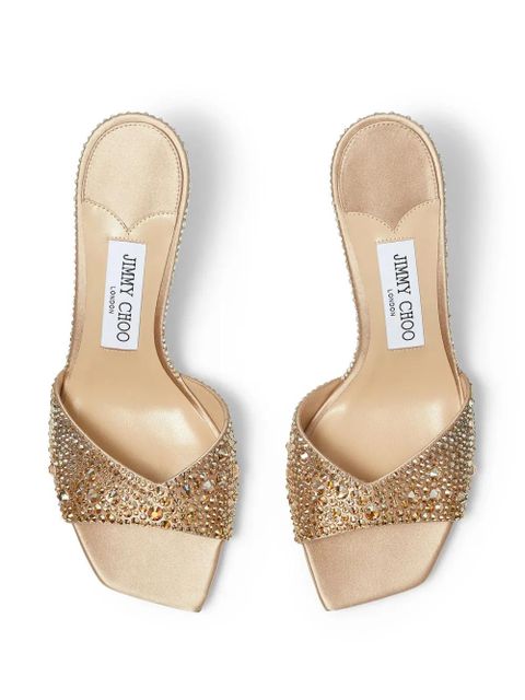 Jimmy Choo 70mm Skye satin sandals - Gold