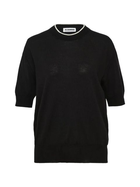 Jil Sander short-sleeve merino T-shirt - Black - zdjęcie produktu nr 1