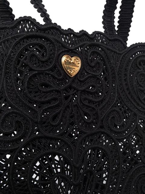 Dolce & Gabbana medium Beatrice cordonetto-lace shopper - Black