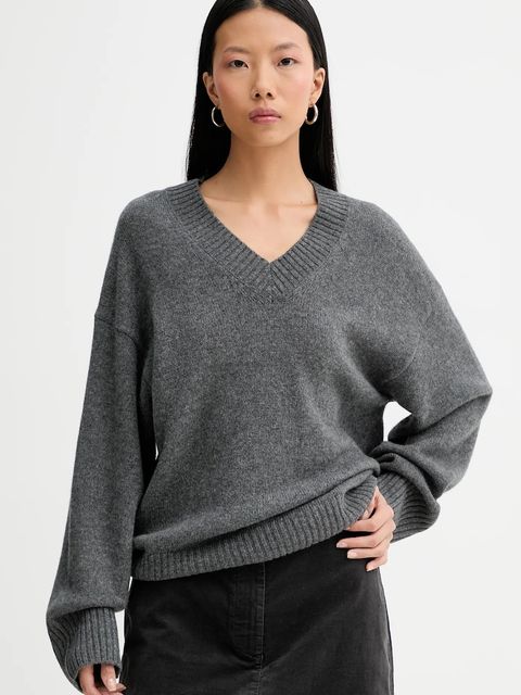 Marc O'Polo sweter z dodatkiem wełny damski kolor szary 510609060235 - zdjęcie produktu nr 1