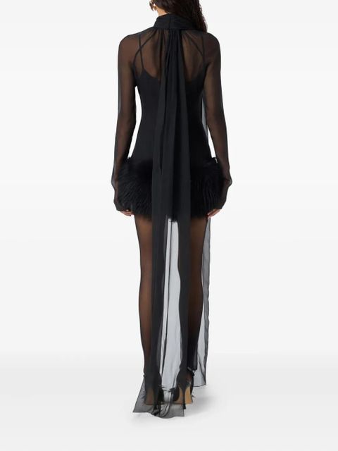 Blumarine sheer-overlay mini dress - Black - zdjęcie produktu nr 2