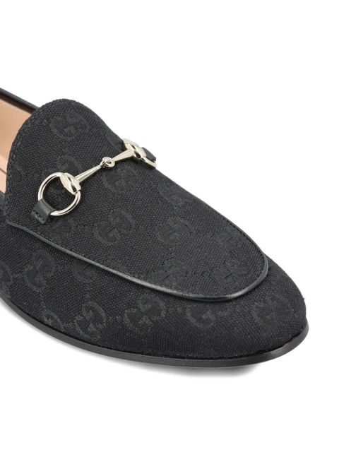 Gucci Jordaan horsebit gg supreme loafers - Black