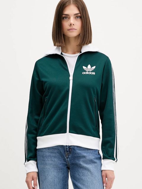 adidas Originals bluza Classic Tt damska kolor zielony wzorzysta JX7852 - zdjęcie produktu nr 1