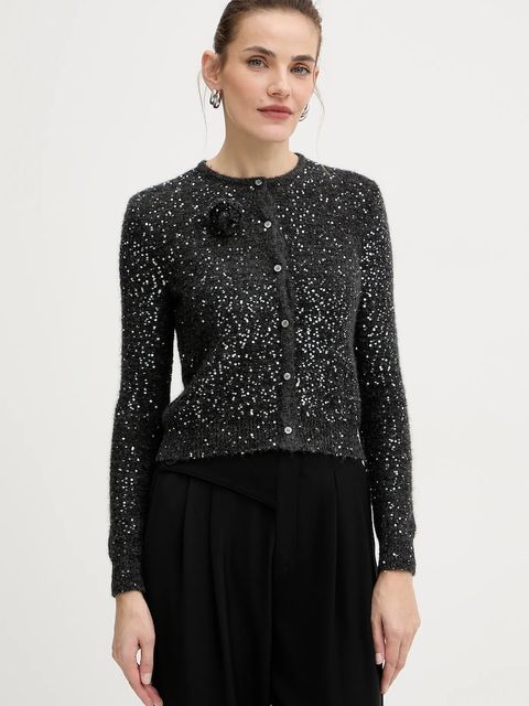 Marella kardigan z dodatkiem wełny damski kolor szary lekki 2523346152200